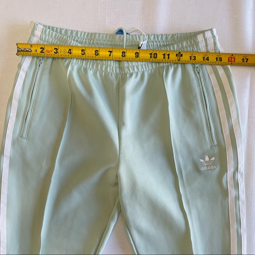 🌟Sold ADIDAS joggers Adidas TRACK PANTS mint green white strips sporty chic ath - Picture 7 of 13
